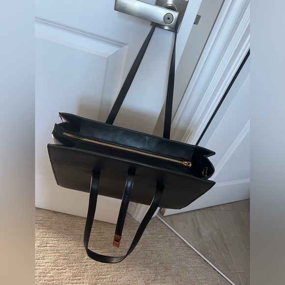 Mango black leather tote bag 15” by 11.5” by 5.5” - Picture 4 of 7